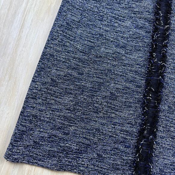 Adrianna Papell Navy Tweed Knit Short Sleeve Elegant Office Chic Shift Dress 10 - Picture 5 of 13